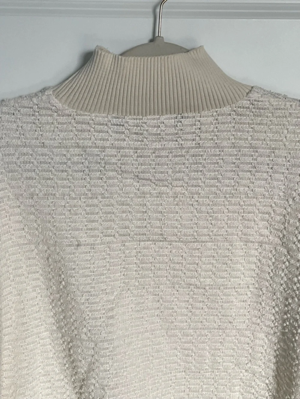 ZARA Women's Cream Fringe Turtleneck Sweater Size XS 54447